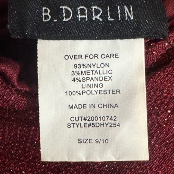 B. Darlin Womens Juniors Cowl Neck Open Back Bodycon Dress Size 9/10 NWOT - Picture 3 of 4